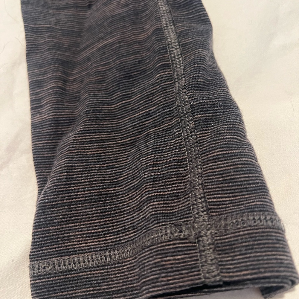 lululemon athletica Black and Gray Striped Leggings